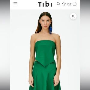 Tibi Italian Sporty Nylon Strapless Bandeau